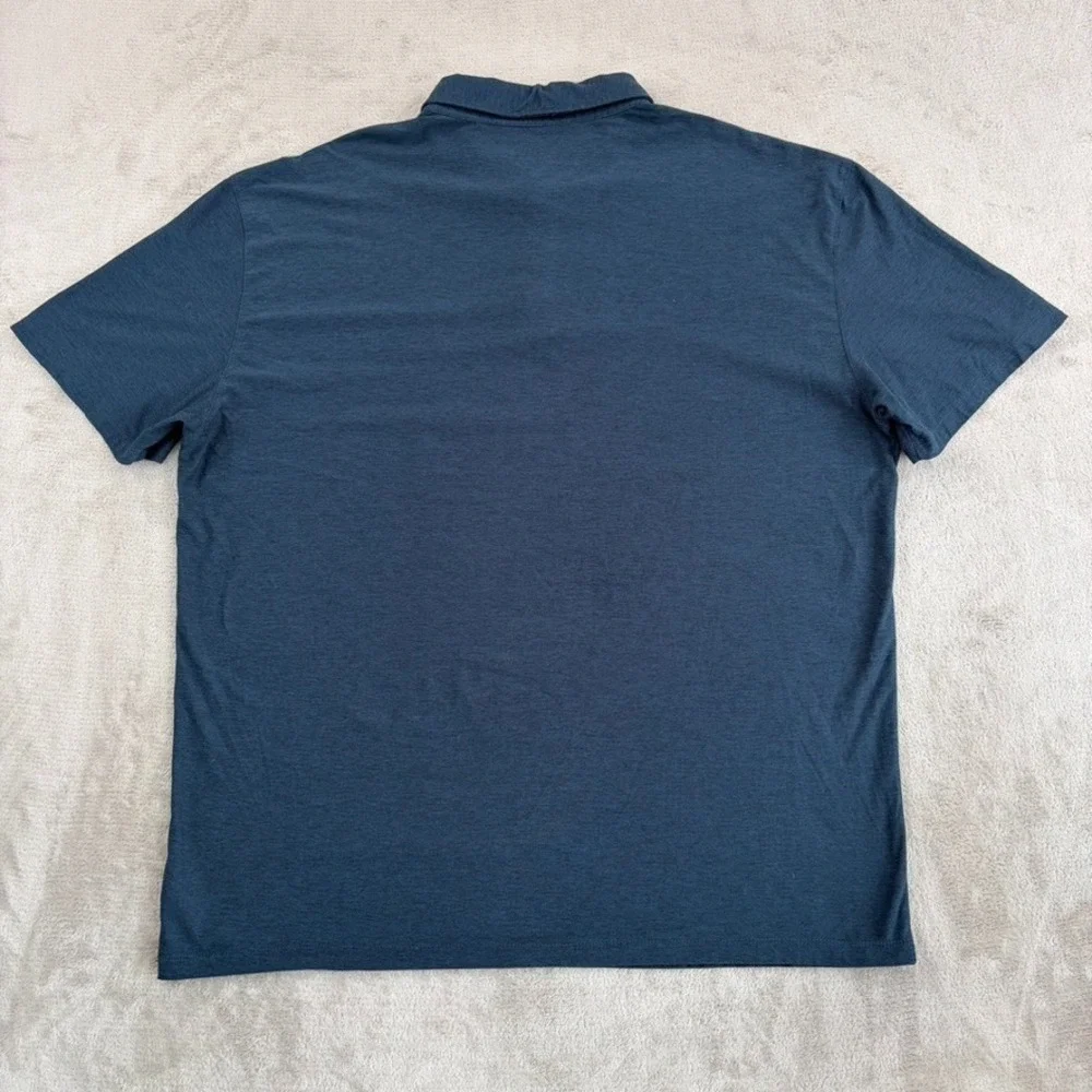 Vuori Knit Strato Tech Polo Shirt in Navy Heather Men 2XL Performance UPF30